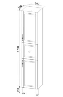 Пенал напольный IDDIS Oxford OXF36N0i97 36см синий